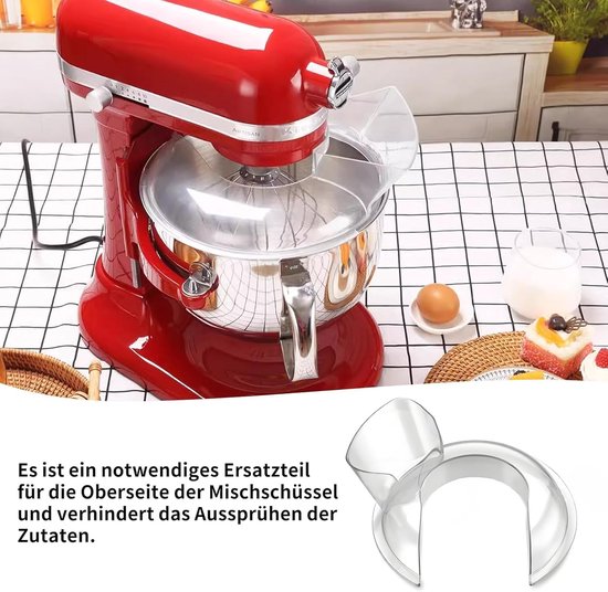 Spatdeksel voor Mixer Accessoire - Geschikt voor 4.5-5 Liter Mengkommen - BPA-Vrij van Merkloos — afbeelding 3