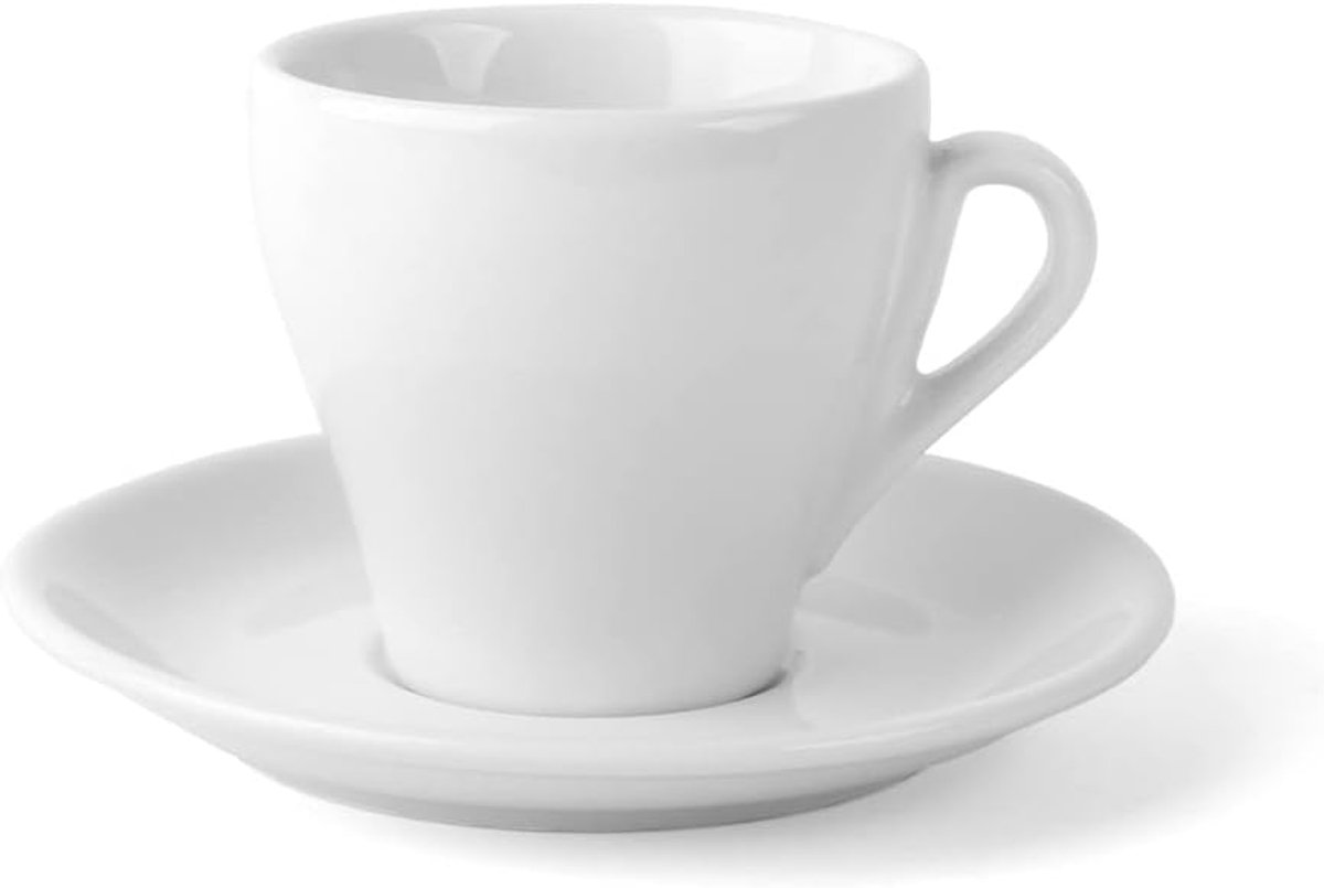 Cappuccinoset Wit Porselein 180 ml - Set van 2 Kop en Schotel