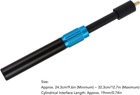 9 Inch Verlengstuk Keu voor Biljart en Snooker - Telescopische Aluminium Verlengstaak — afbeelding 3