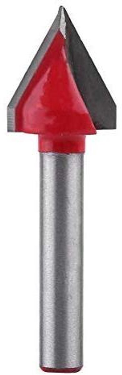 Houtbewerking CNC Frees V-Groef Snijgereedschap 60° 6 mm As - Wolfraam Staal - Herbruikbare Verpakking