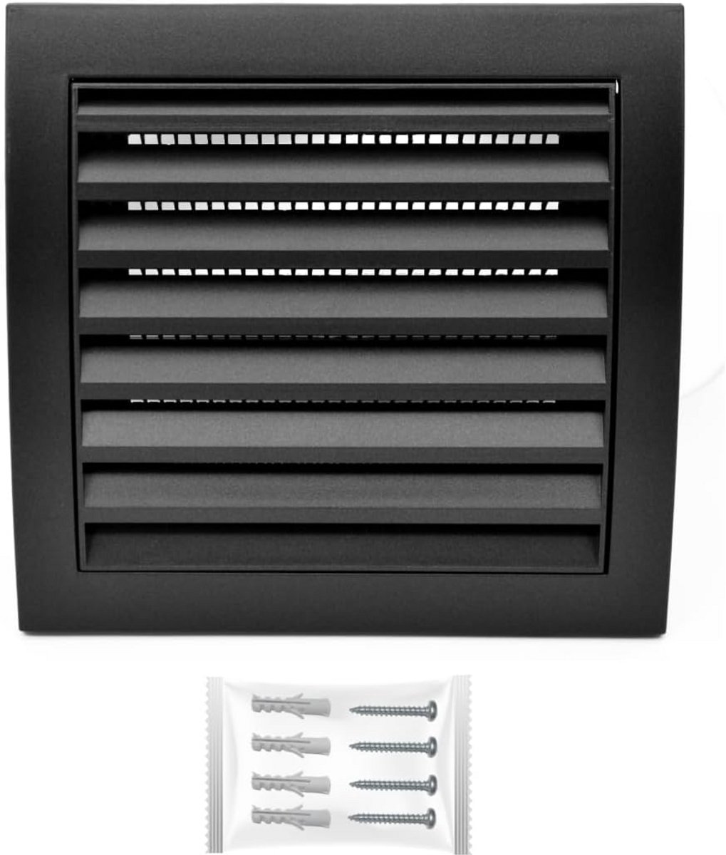Ventilatierooster 190 x 190 mm Antraciet met Insectbescherming – Vierkant Afzuigkap Luchttoevoersysteem Element