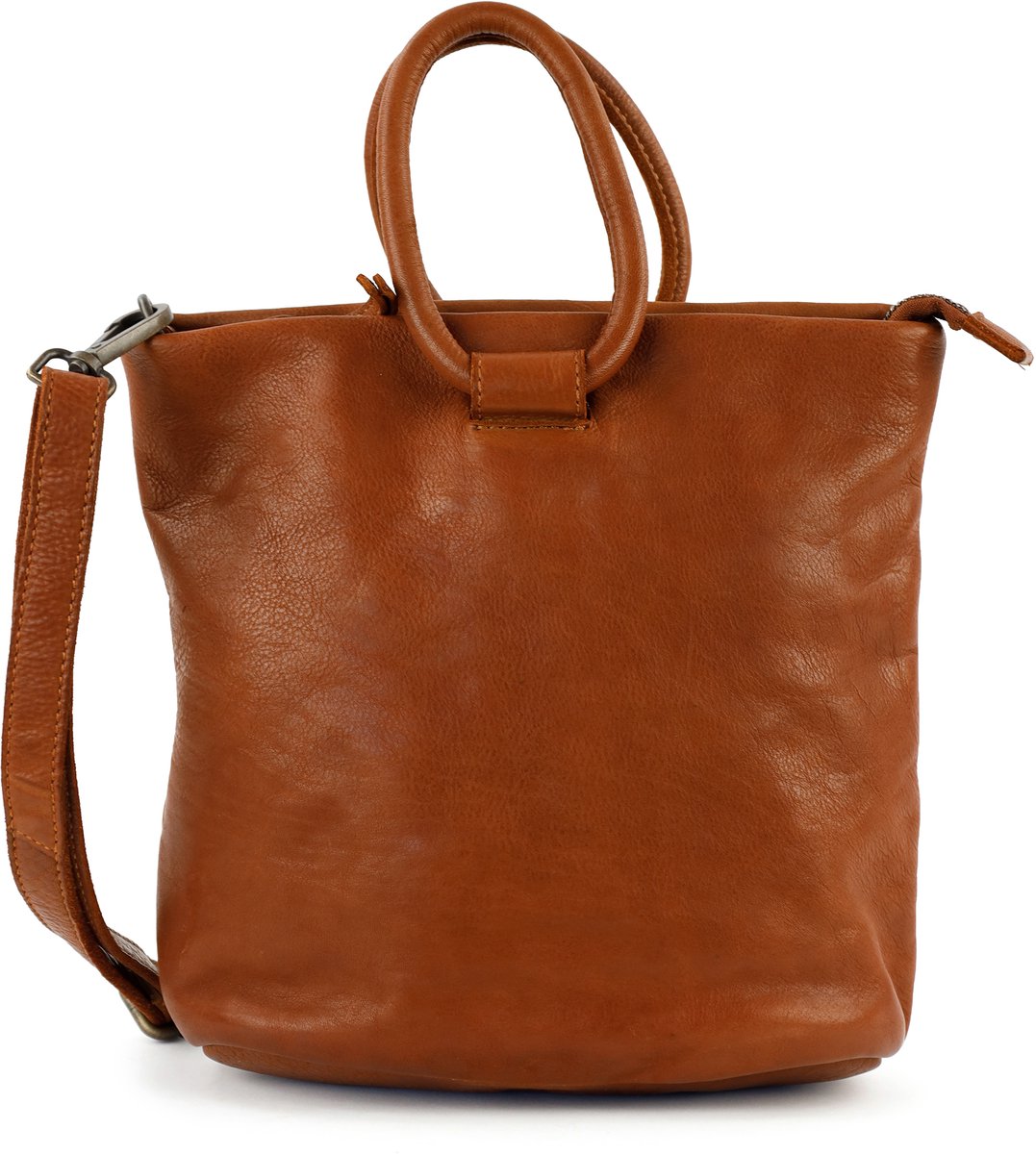 Bear Design Ank Leren Handtas Schoudertas - Cognac