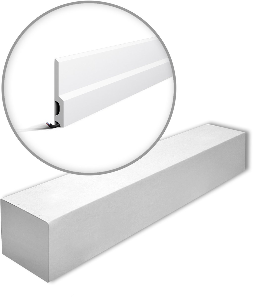NMC FD22-box WALLSTYL Noel Marquet 1 doos 12 stukken Plint modern design wit | 24 m