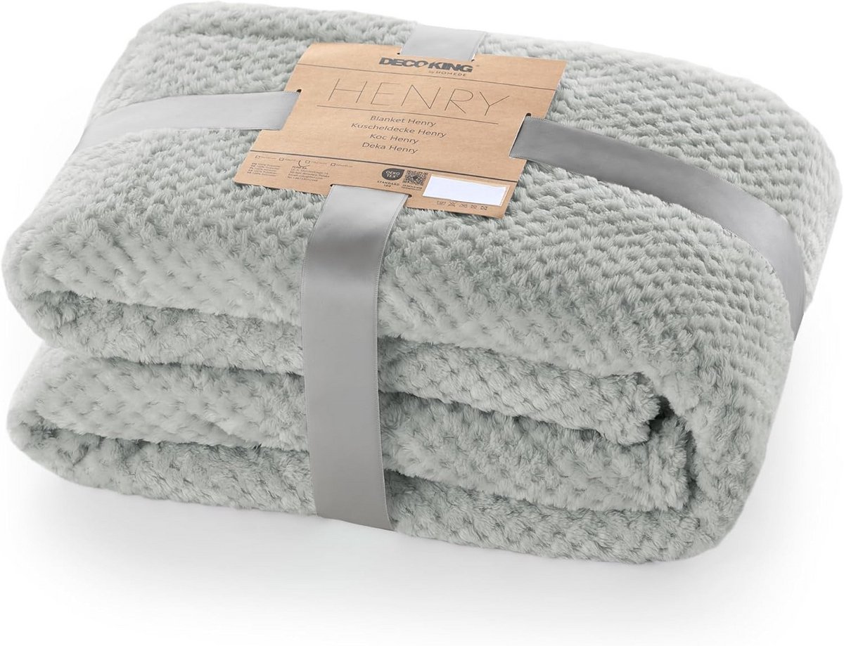 Zachte Knuffeldeken 150 x 200 cm – Microvezel Woondeken in Scandinavische Stijl, Grijs/Antraciet