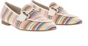 Gabor instappers in multicolor zigzag patroon met beige leren details.