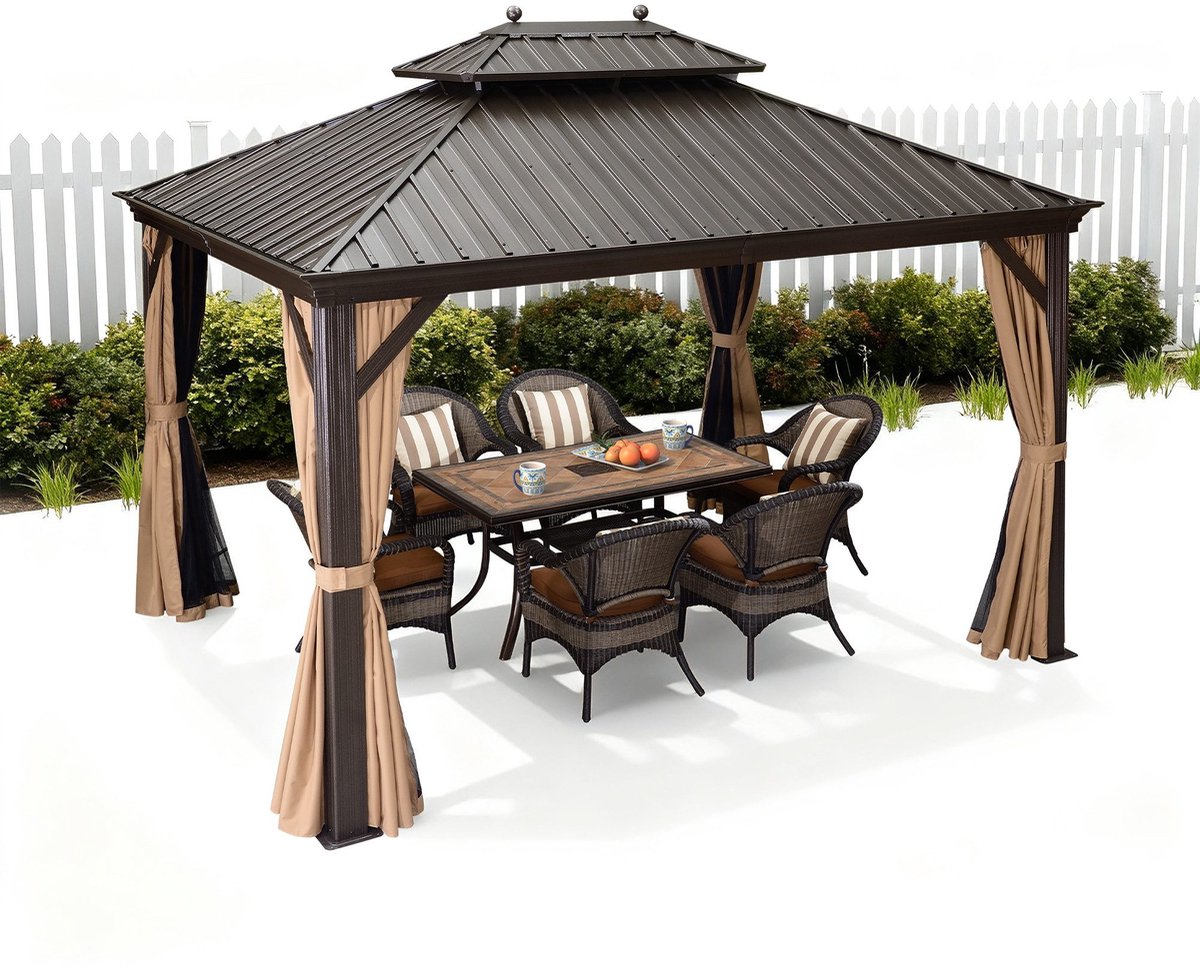 Purple Leaf Hardtop pavillon 3,65 x 3 m - bronze