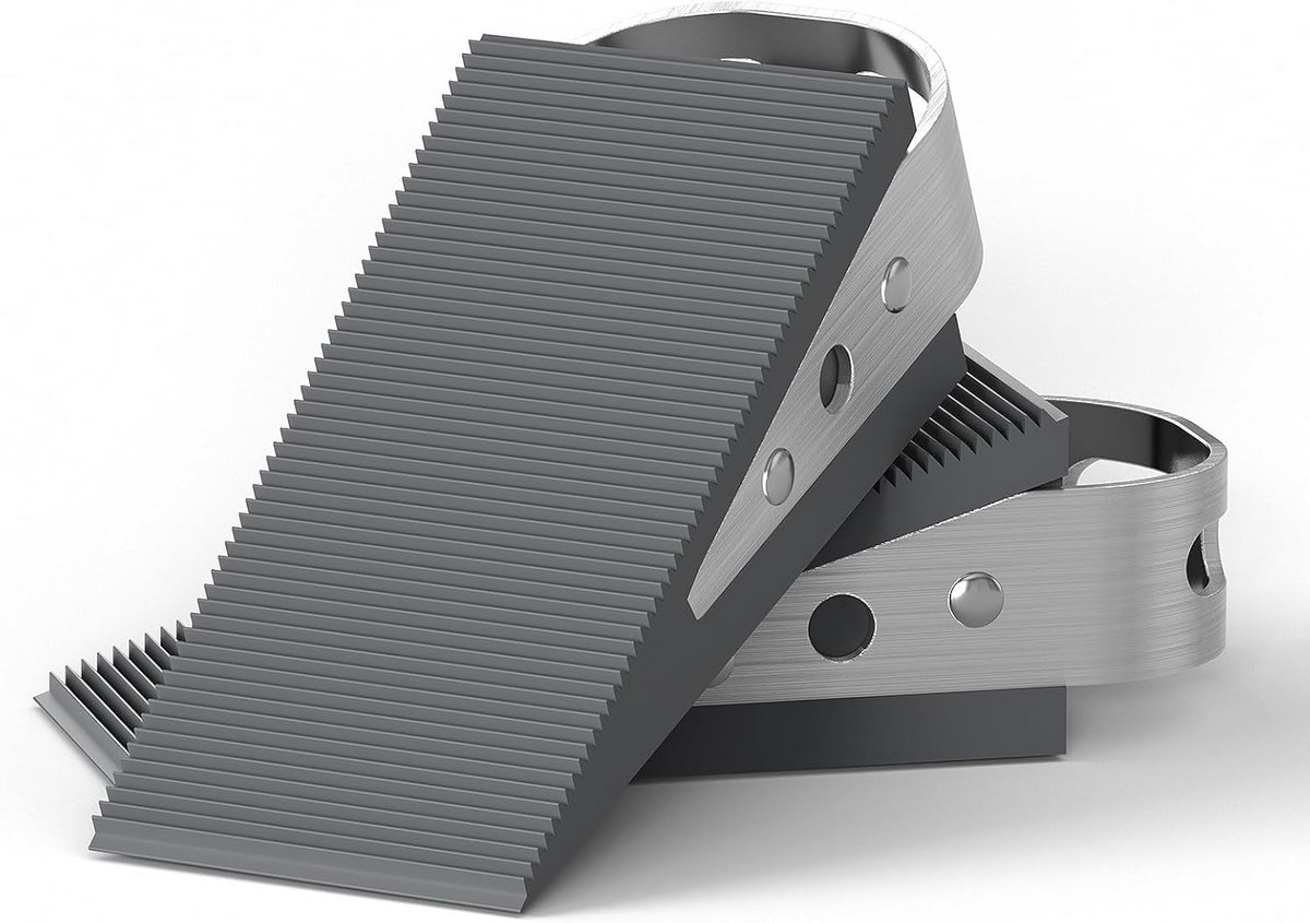 Deurwiggen van rubber - robuuste, krasbestendige en antislip deurstoppers met roestvrijstalen houders - 2 stuks
