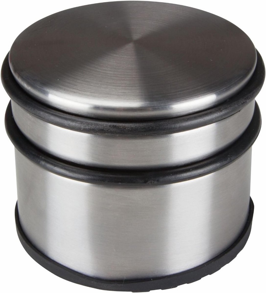 Ronde Deurstopper met Veiligheidsfunctie - RVS, Geen Boren, Antislip Rubber