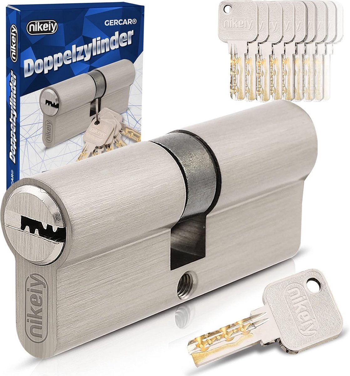 Cilinderslot 10 x 60mm Gelijksluitend - Set van 10 Sleutels
