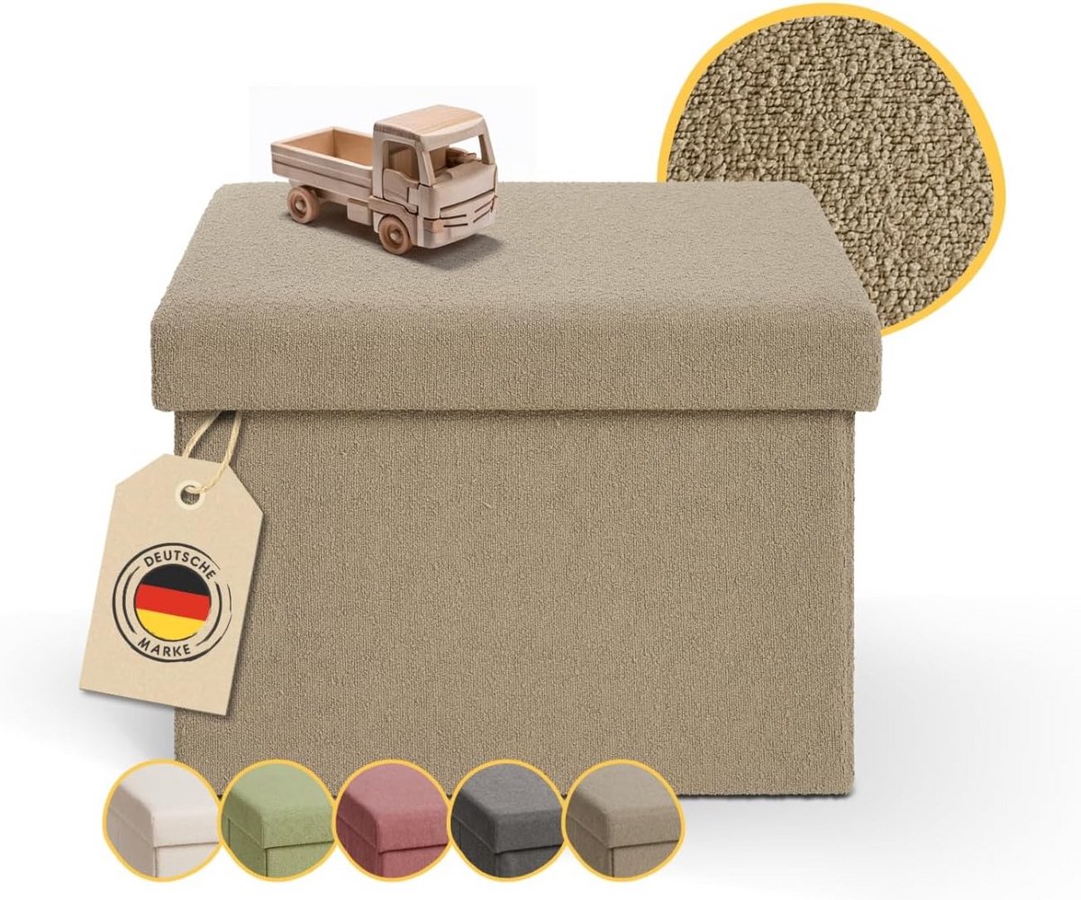 Opbergbank met opslagruimte - Kinderbankje - 41x31cm - Zitzak - Opbergpoef - Speelgoedopslag - Klein sofa