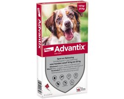 Bayer Advantix Vlooien & Teken Pipetten - Hond 10 Tot 25 kg - 4 stuks