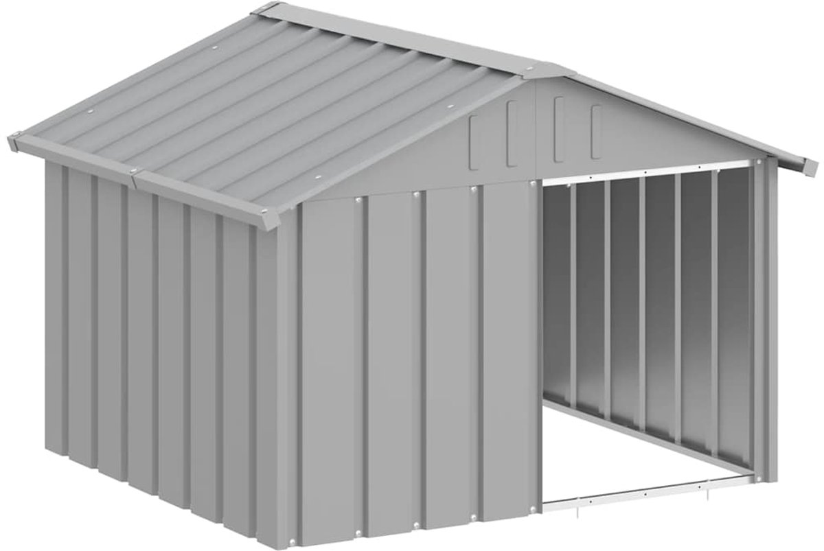 Bol.com vidaXL - Hondenhok - 116,5x103x81,5 - cm - gegalvaniseerd - staal - grijs aanbieding