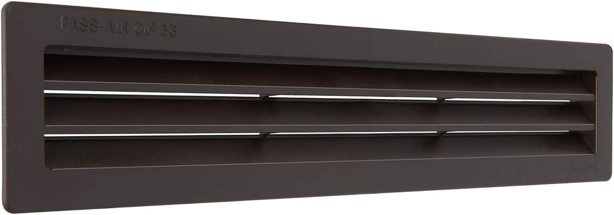Rechthoekig kunststof ventilatierooster 305 x 60 mm voor inbouw