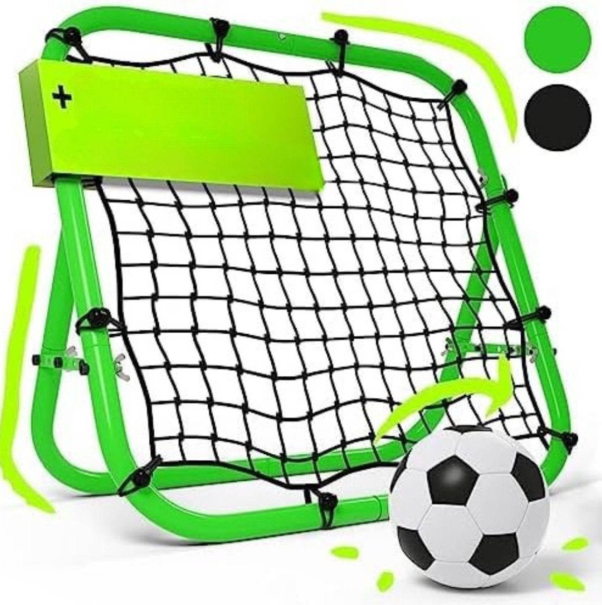 Nexvo®Rebounder voetbal - Rebounder – Stuitbaltrainer – Verstelbaar – Neongroen - ‎50cm x 75cm x 75cm; 4.9 kg
