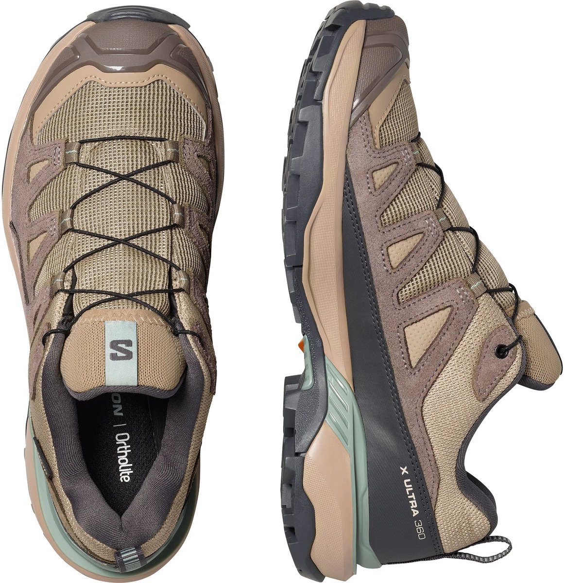 SALOMON x ultra 360 leather gore-tex w Lage wandelschoenen dames Zand Geel