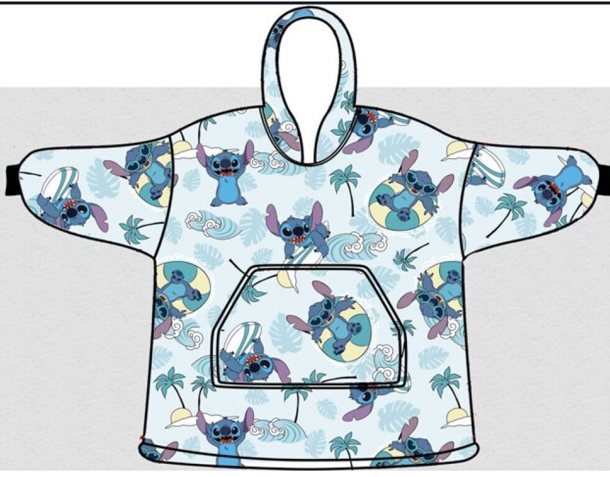 Disney Lilo & Stitch Hoodie Fleece deken, Beach Life - Kind - One Size (7-14 jaar) - Polyester