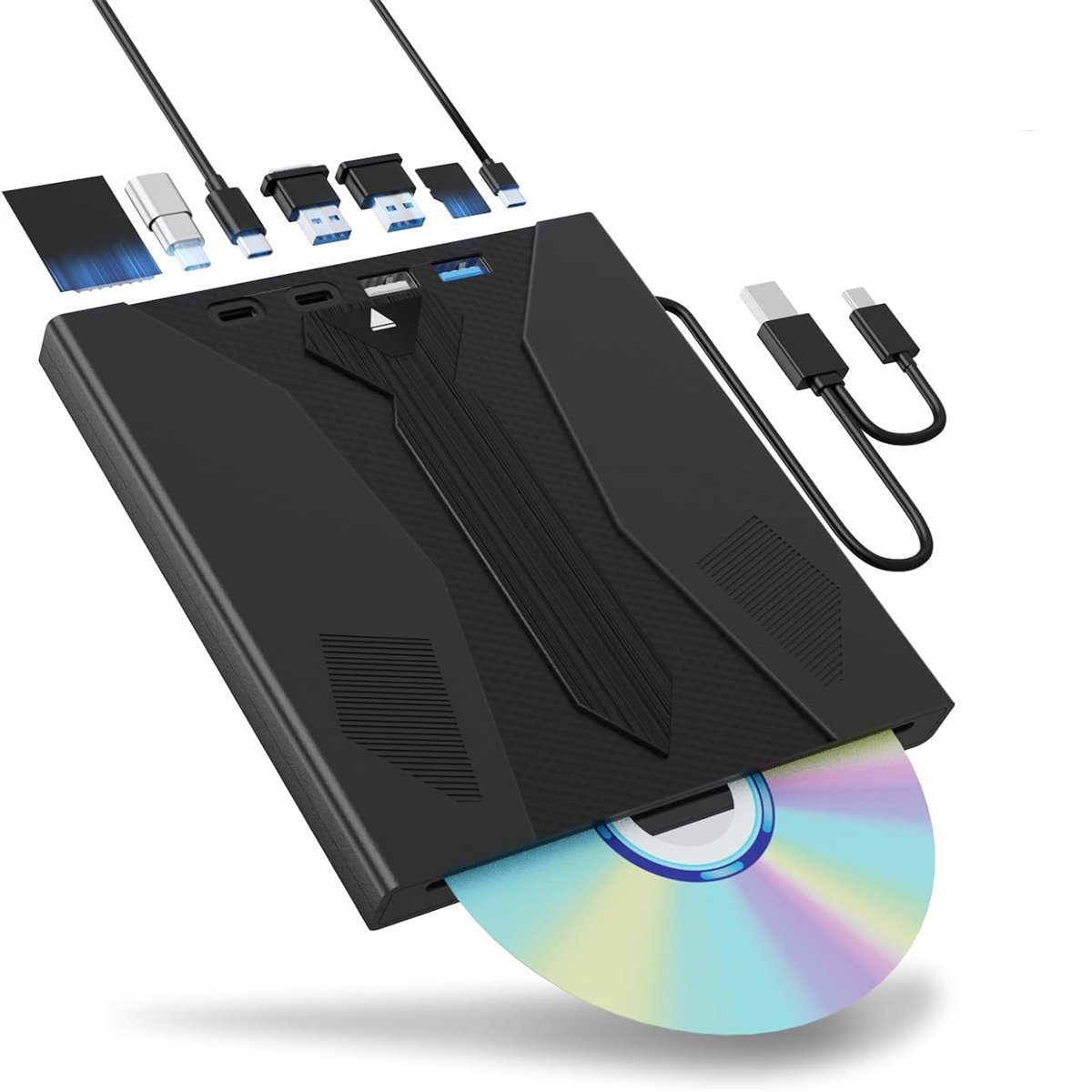 QTTVBTNA -Externe harde schijf met USB 3.0- en Type-C-poorten, compact en lichtgewicht, geschikt voor laptops en tablets