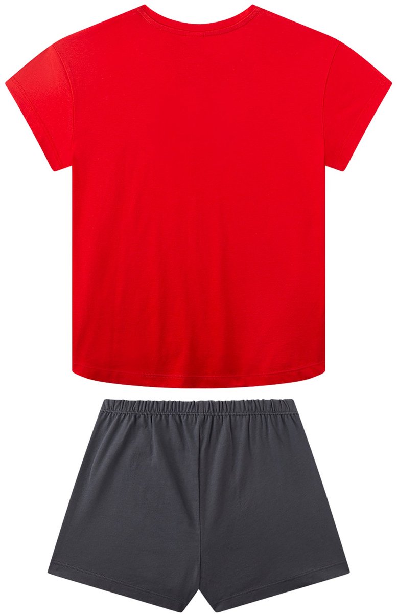 Sanetta Pyjama Pyjama Teenager Kiss kurz 140 Set van 1 Zwart/Rood