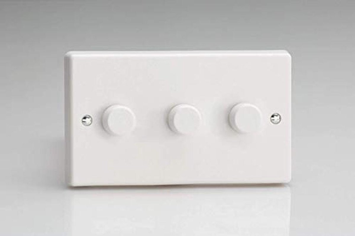 LED-dimmer met 3 snelheden en dubbele bediening - klassiek wit