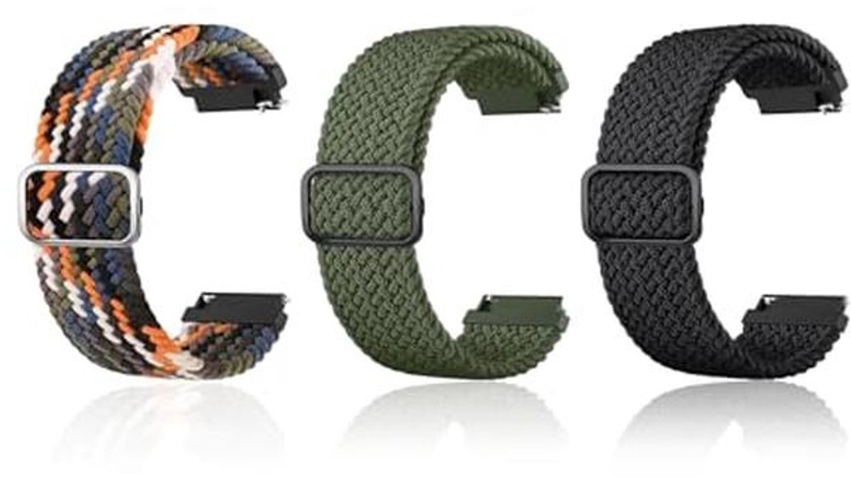 22 mm Gevlochten Nylon Smartwatch Band - Comfortabel en Ademend voor Sport en Dagelijks Gebruik