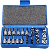 Homtas 34-delige Torx, bit- en doppenset - 1/4", 3/8"inch en 1/2" - chroom vanadium staal - veelzijdig en duurzaam