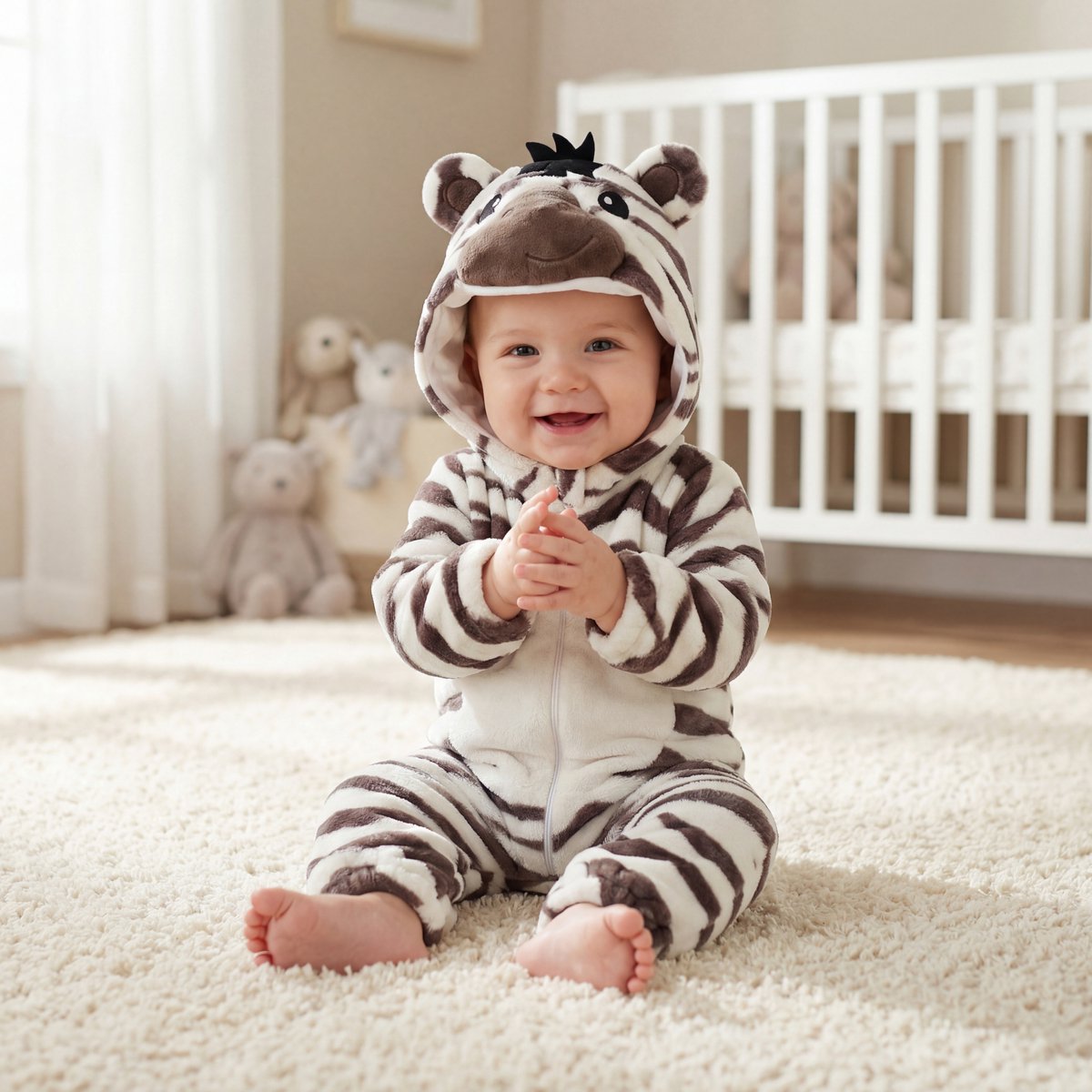 JAXY Baby Onesie - Carnavalskleding Kinderen - Verkleedkleren Jongen en Meisje - Verkleedkleding Kind - Romper - EU (label 90) - Zebra — afbeelding 3