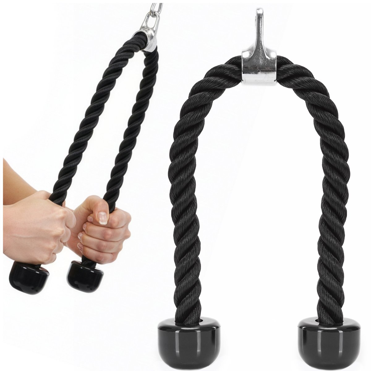 Actiget® Triceps Touw | Triceps Rope | Roeigreep | Fitness Accessoires | Zwart