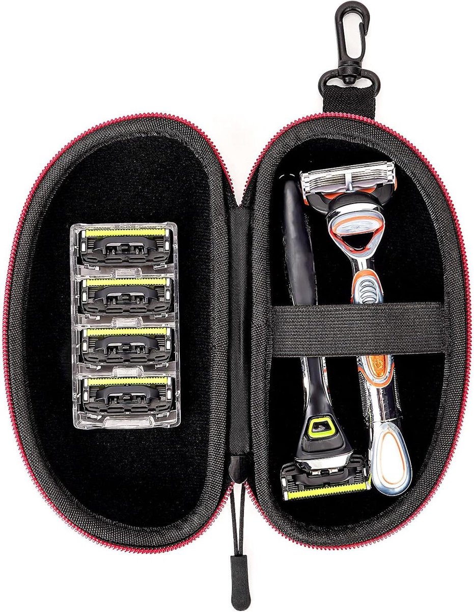 Allecto- Opberghoes voor Scheermesjes - Beschermende Reisetui - Compatibel met Diverse Modellen - Zwart EVA Etui voor Gillette, Dorco en Meer