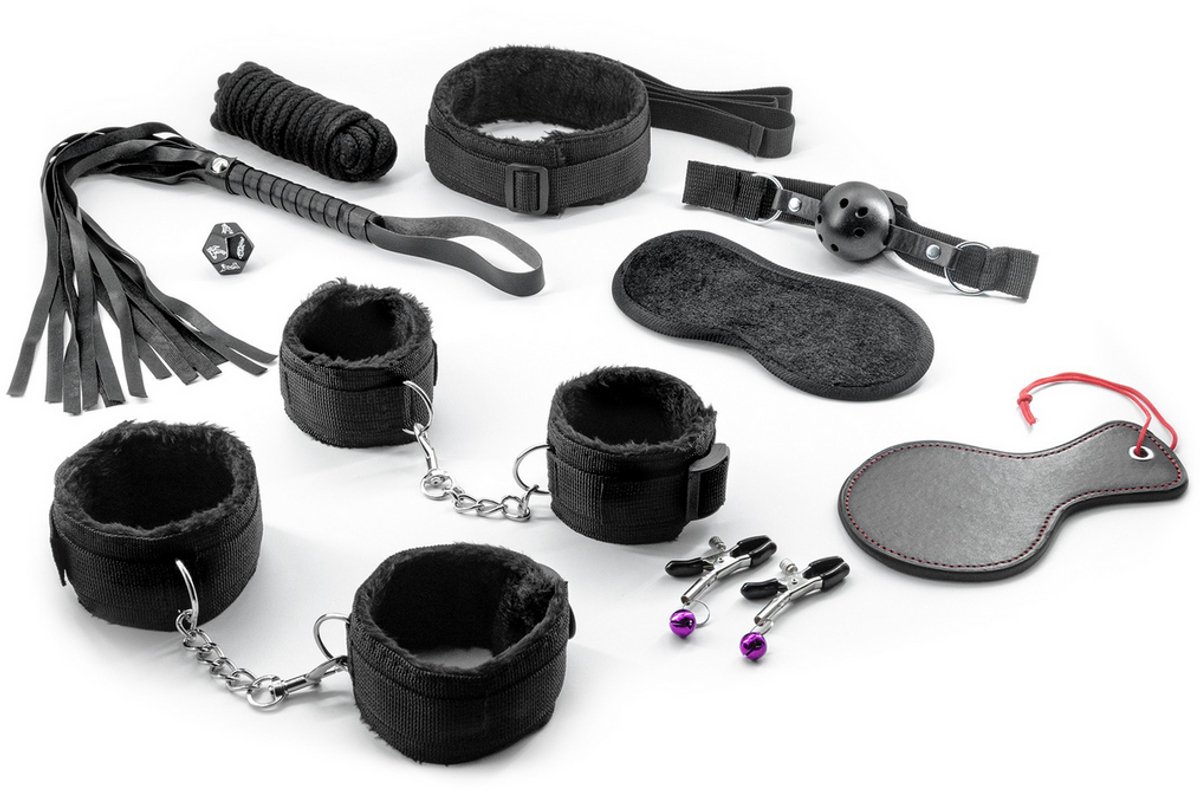 Crushious Master and Cummander - 11-delige Bondage Set - Zwart