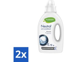 2 x Neutral Vloeibaar Wasmiddel Zwart 20 Wasbeurten 1 liter - Donkere Was - Zwart Was - Parfumvrij Wasmiddel - Gevoelige Huid - Hypoallergeen Wasmiddel