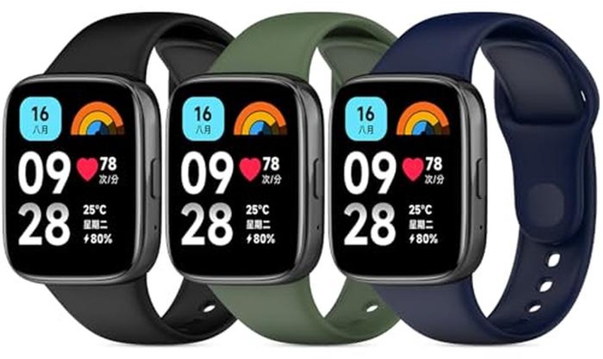 Kleurige siliconen sportarmbanden voor activity trackers - 3 stuks