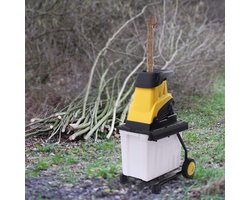 Elektrische Houthakselaar - Takkenversnipperaar Tuin - Snel Snoeiafval Verwerken - 45 mm Snijdiameter - 45L Opvangbak - Zwart Geel
