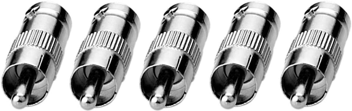 Video Audio Adapter - Converter Plug - Signaal Omzetten - 5 Stuks Set - 13.9 x 8.9 cm - Zilver