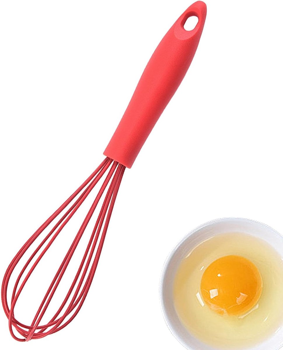 Keuken Garde - Mixer Garde - Koken Bakken - Flexibele Siliconen - 27cm Lengte - Rood