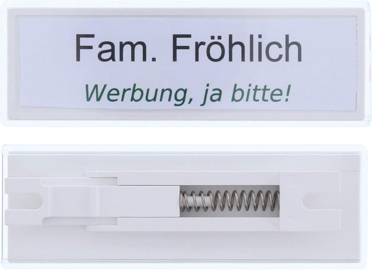 Brievenbus Naamplaatje - Adresbordje Huis - Post Ontvangen - Universele Pasvorm - 9x3cm - Wit