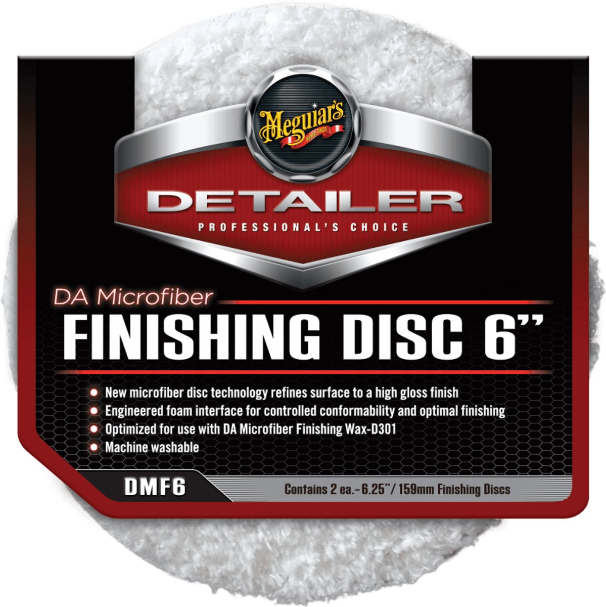 Meguiar's DA Microfiber Finishing Polijstschijf - ⌀15cm - 2 stuks - Voor polijstmachine
