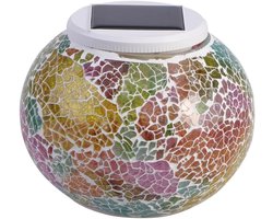 Happyyami zonne-verlichting voor buiten globe bal LED licht tafellampen zonne-verlichting buiten decor mozaïek zonne-licht zonne-licht shuis versieren wereldbol zonlicht