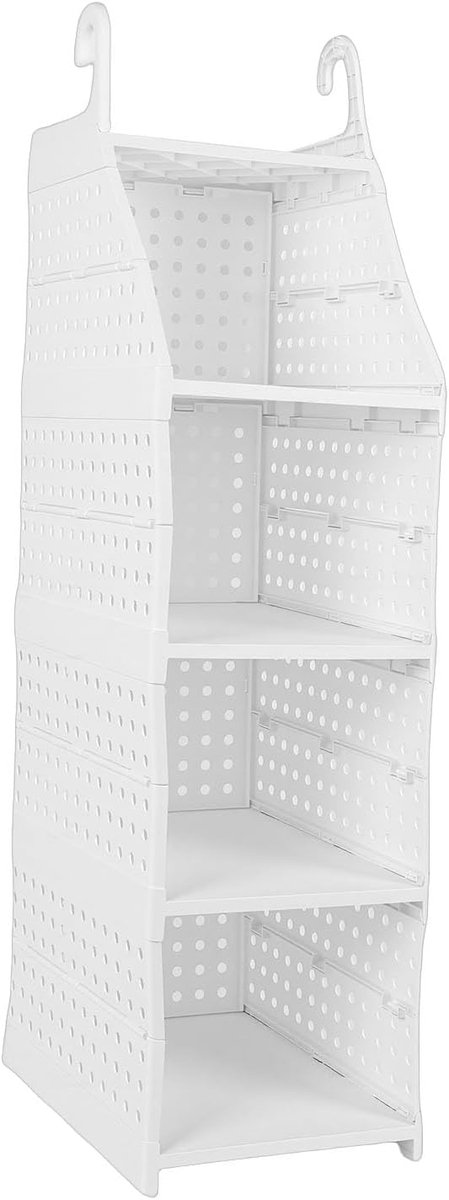 Kledingkastmand - Opbergmand - Ruimtebesparend Ordenen - 4 Niveaus - 37x29x14 cm