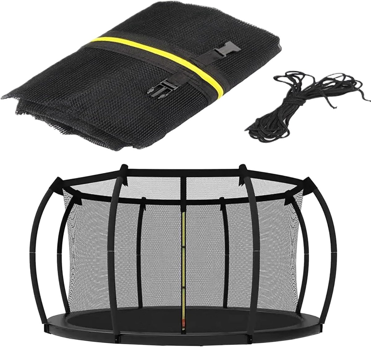Trampoline Veiligheidsnet - Springscherm Beschermhoes - Veilig Springplezier - Weerbestendig Nylon - 305 cm - Zwart