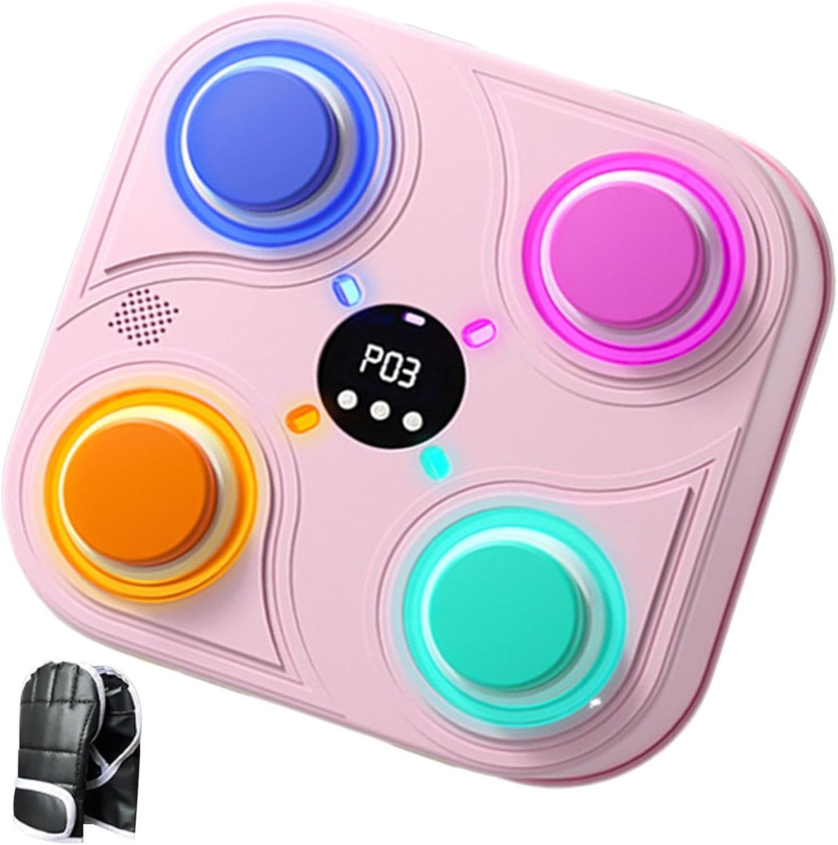 Muzikale Boksmachine - Wandmontage Trainer - Thuis Sporten - Oplaadbaar Sportspeelgoed - 30x30x5 cm - Roze