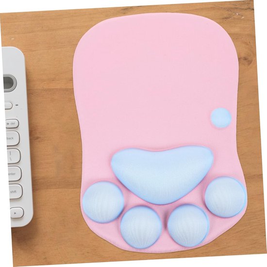 Gaming Muismat Polssteun - Desktop Accessoire - Comfortabel Werken - Ergonomisch Ontwerp - 27 x 195 cm - Roze Blauw — afbeelding 3