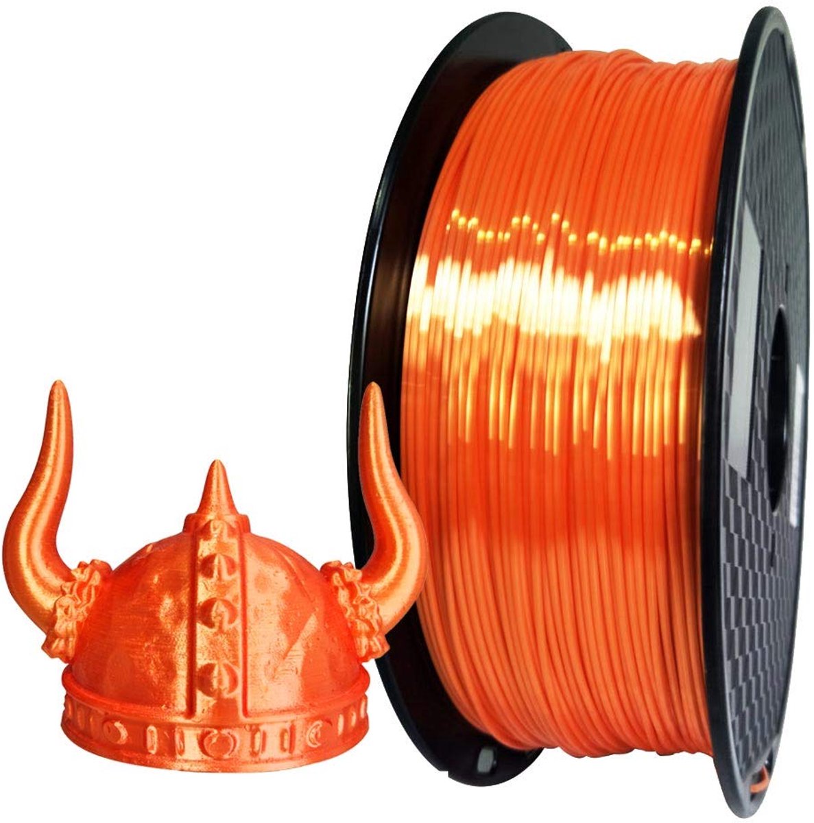 PLA Filament - 3D Print Draad - 3D Modellen Printen - Zijde Metaalglans - 1.75 mm 1 kg - Oranje