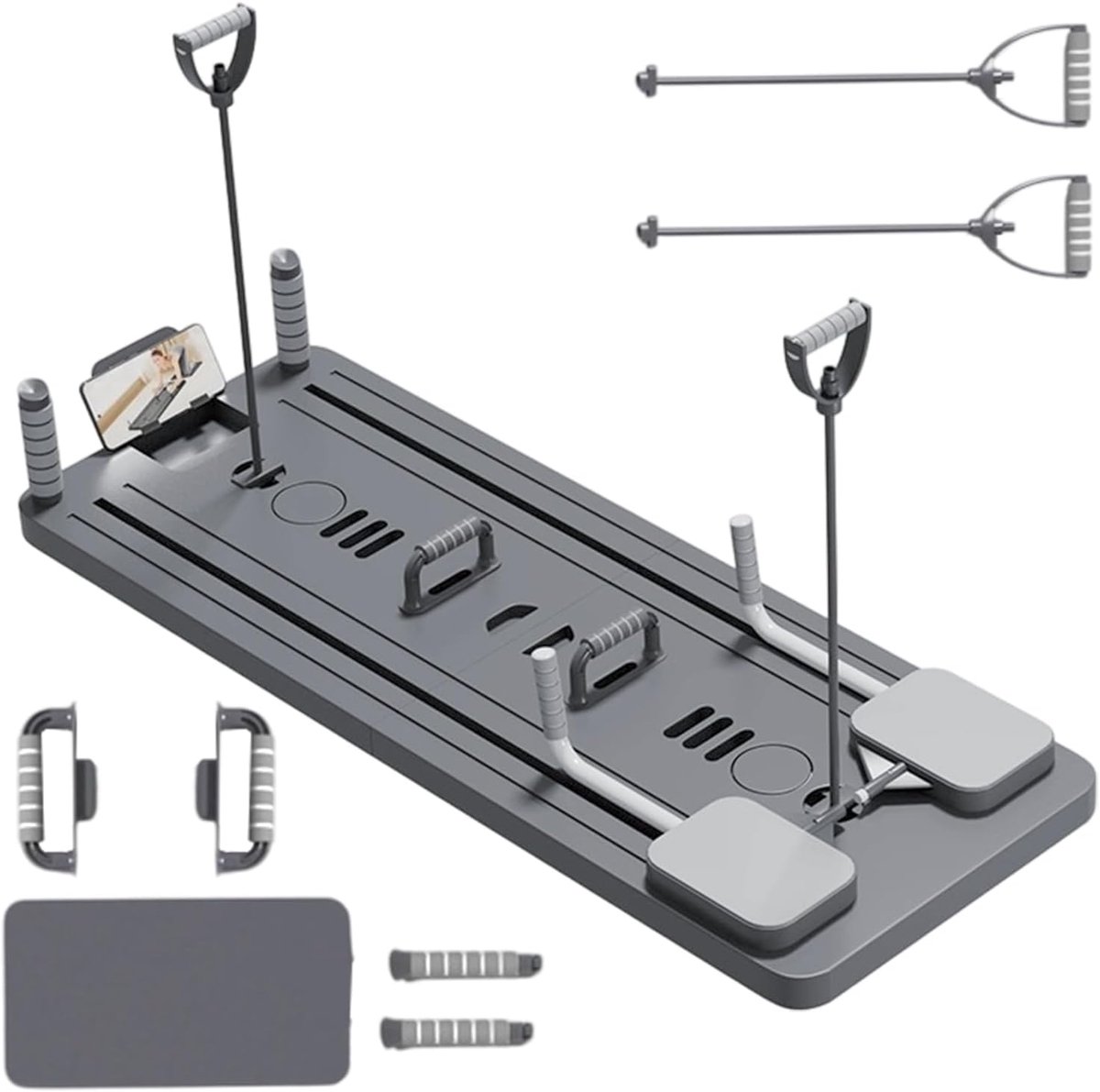 Pilates Board - Buiktrainer Trainingsbord - Full Body Workout - Inclusief Accessoires - Opvouwbaar Ontwerp - Zwart