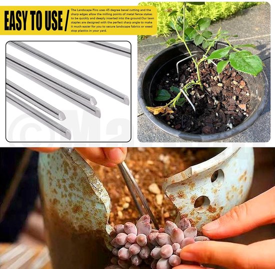 Tuin Nietjes Pakking Kit - Grondbedekking Stakes - Landschap Omheining - 101 Stuks Set - 15cm Lengte - Zwart — afbeelding 5