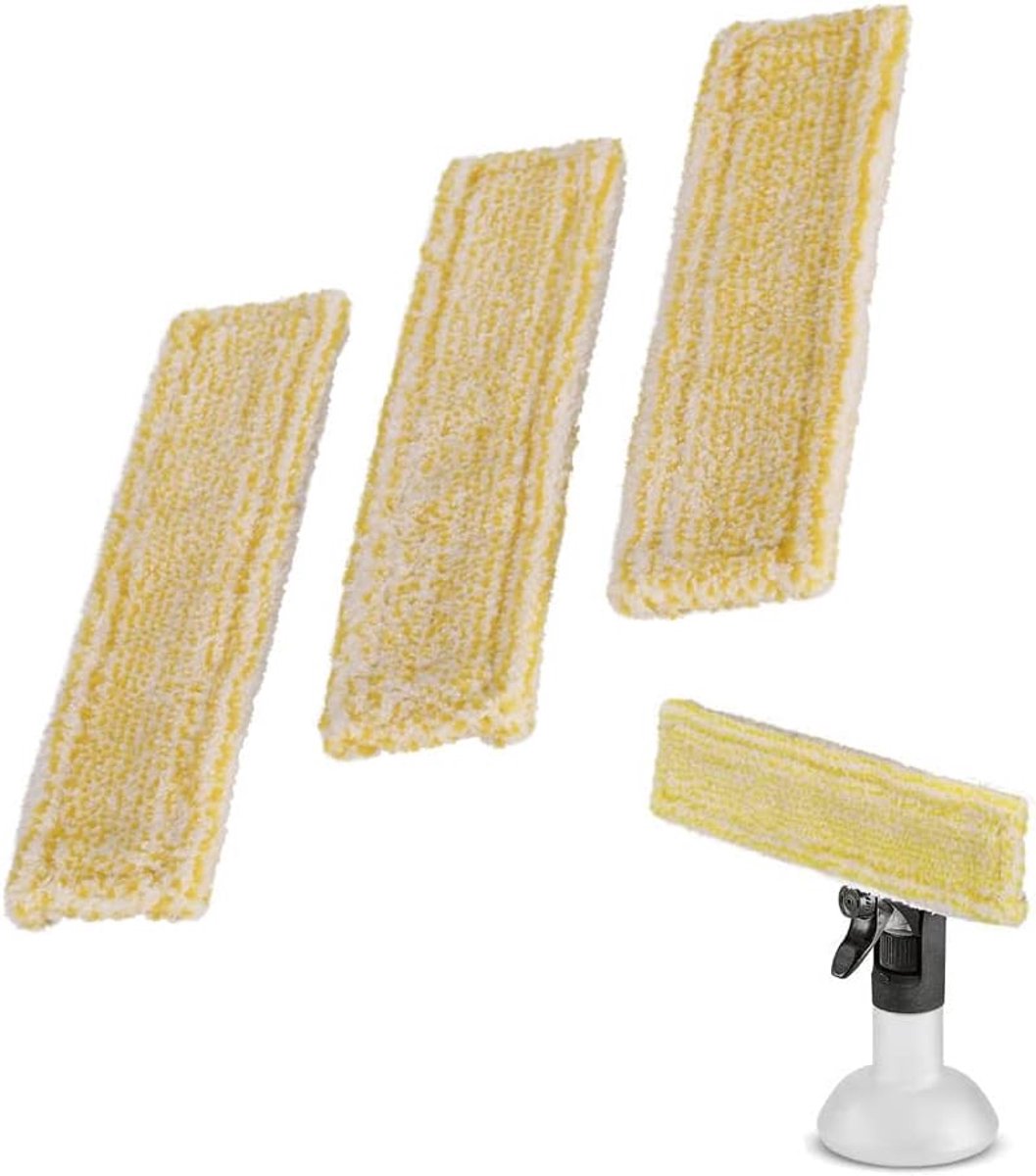Microvezel Mop Doeken - Wasbare Pads - Streeploos Ramen - Herbruikbaar Ontwerp - 3 Stuks