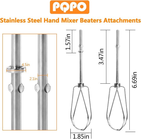 Handmixer Vervangingskloppers - RVS Bevestigingen - Geschikt voor Diverse Kitchen Aid Modellen - Perfect voor Bakken - ShopVlot — afbeelding 4