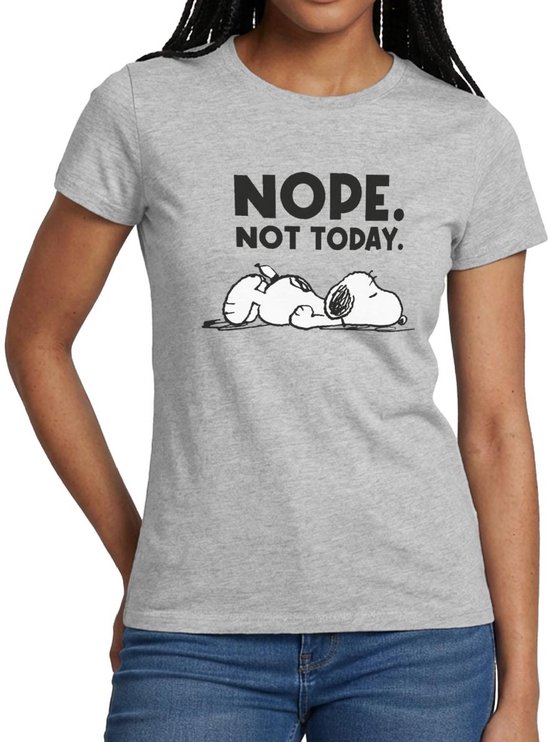 Peanuts Snoopy Nope Not Today Kantoor Humor T-Shirt Dames