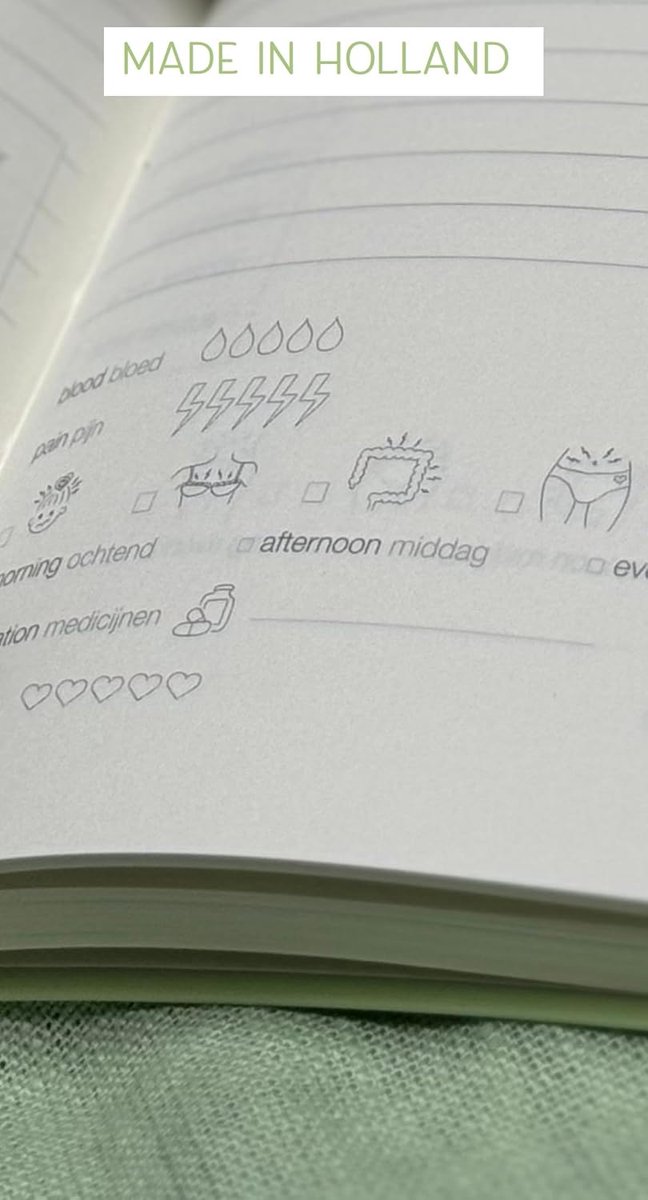 Cyclus Planner - Menstruatie Dagboek - Persoonlijk Inzicht - Jaar Onafhankelijk - A5 Formaat - Groen