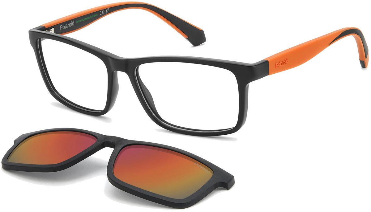 Polaroid Kinderen PLD D854/C Matte black orange 54/15/135 Jongen Brilmonturen