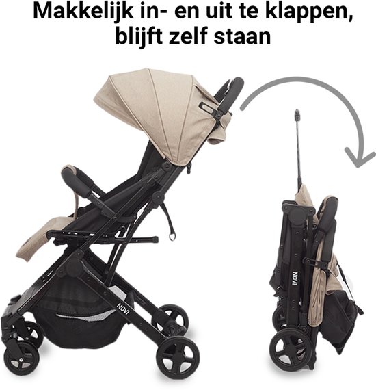 Novi Baby® Travel Go Premium Solid Sand Buggy - Geschikt vanaf circa. 6 maanden tot 22 kg - verstelbare rugleuning - Verstelbare voetensteun - Zitting ombouwbaar naar zomerzitje van Novi Baby® — afbeelding 3